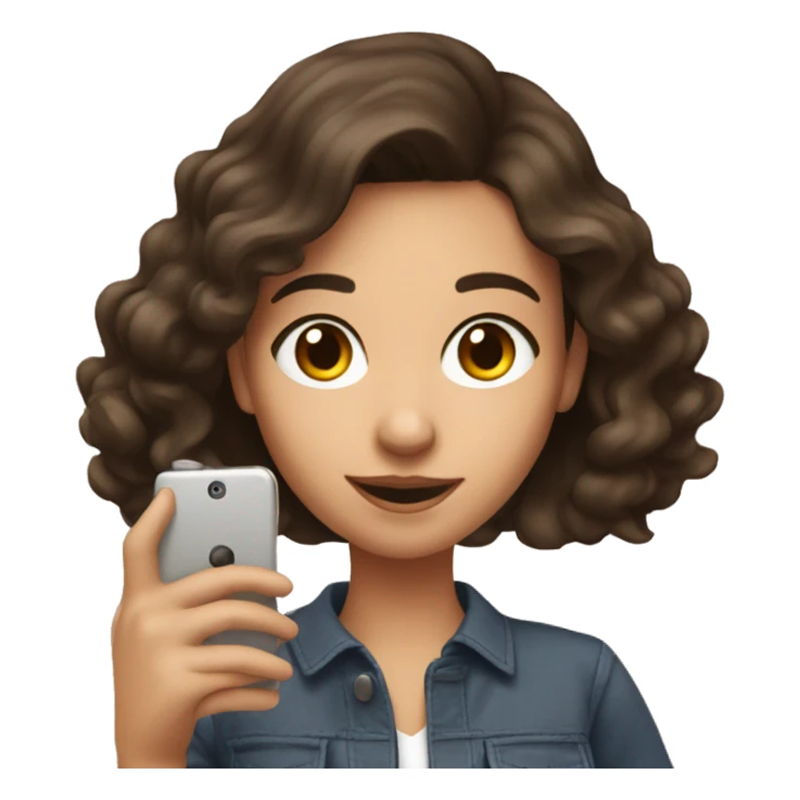 Brunette Girl taking selfie with her phone sticker