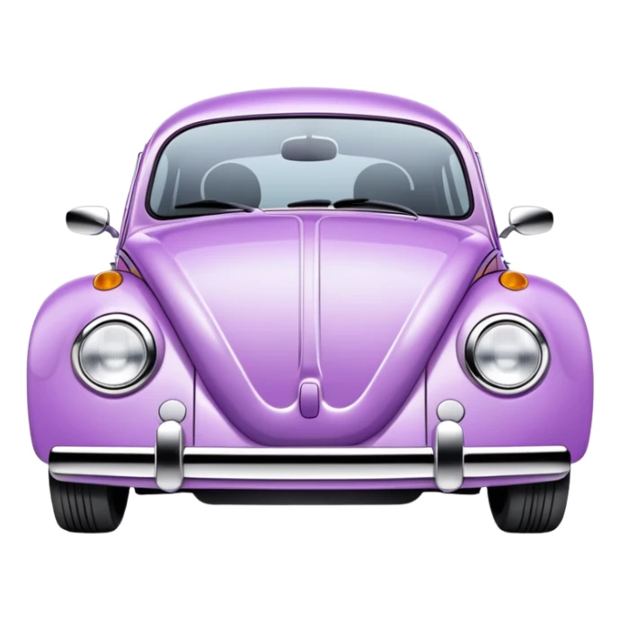 lilac Volkswagen new-beetle front license plate says brat sticker