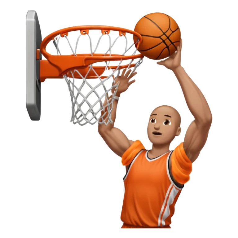 an arm dunking a basketball into a hoop sticker