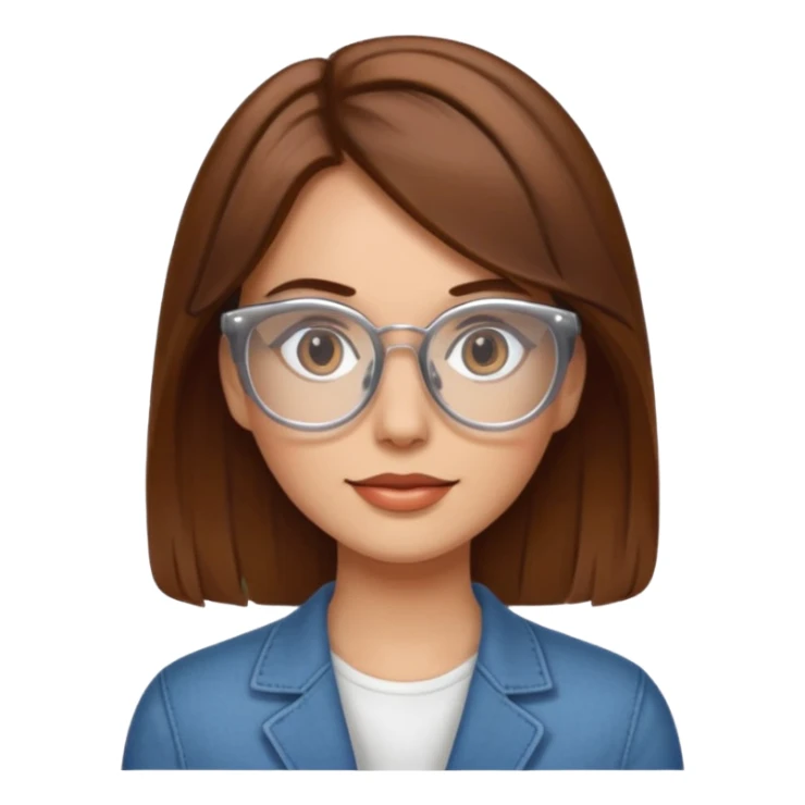 femme brune lunettes transparentes sticker