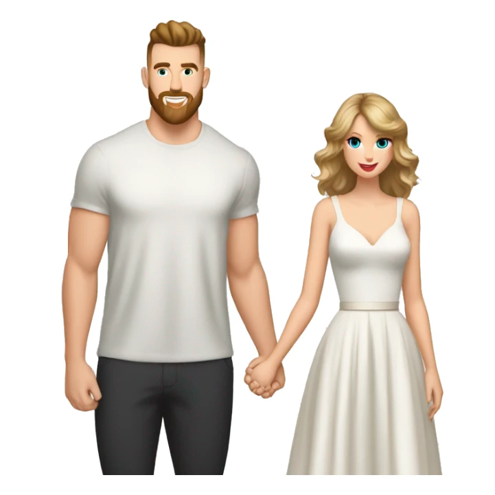 Taylor swift and Travis Kelce holding hands sticker