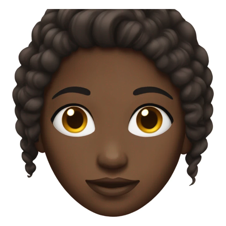 pretty black girl with dark brown hair sticker
