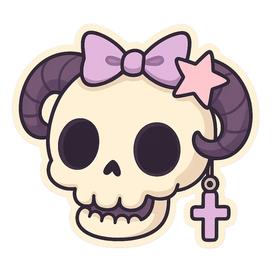 pastel goth objects, show one sticker