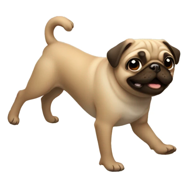 Pug dancing with brown hair girl sticker