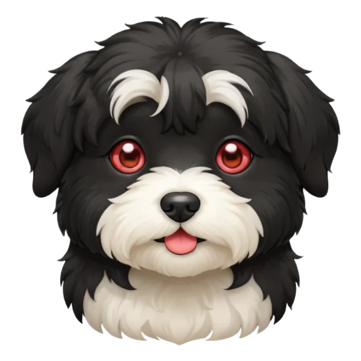 All black havanese with heart eyes sticker