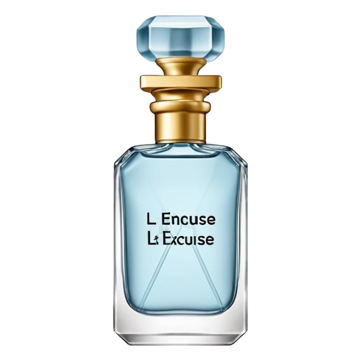can you create a perfume bottle that says "L'eau de L'Excuse" sticker