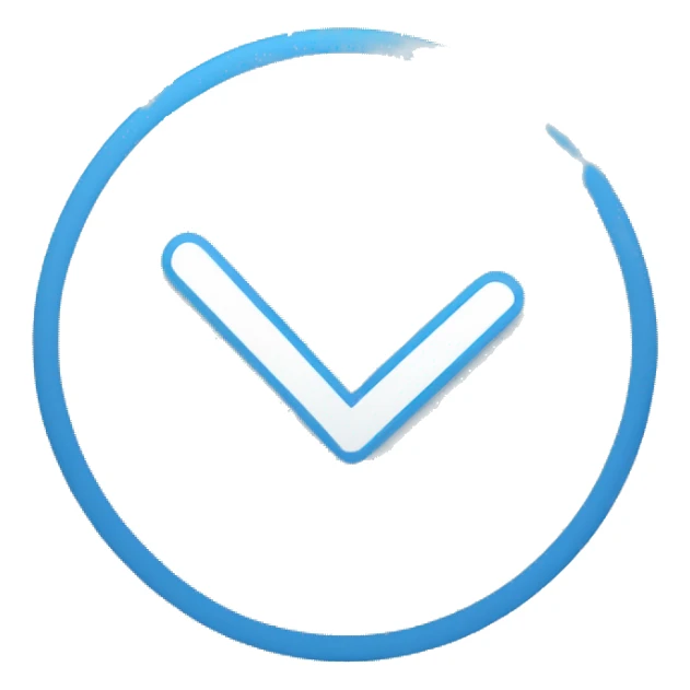 Verification tick in white ✔️ inside a circle in blue color. sticker