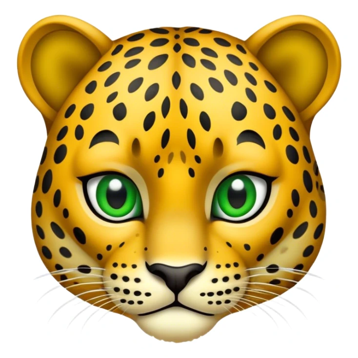 haz un leopardo con ojos verdes con expresion burlona sticker