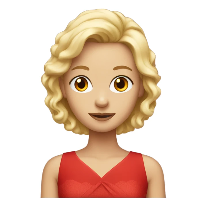 Blonde girl in a red dress  sticker