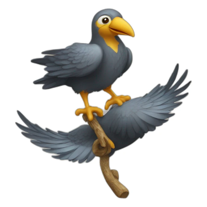 Enfant sur le dos d'un oiseau héron sticker