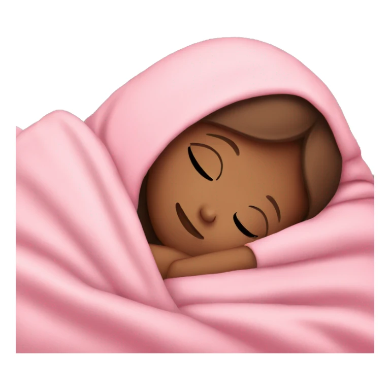 White girl with brown hair sleeping with pink blanket sticker