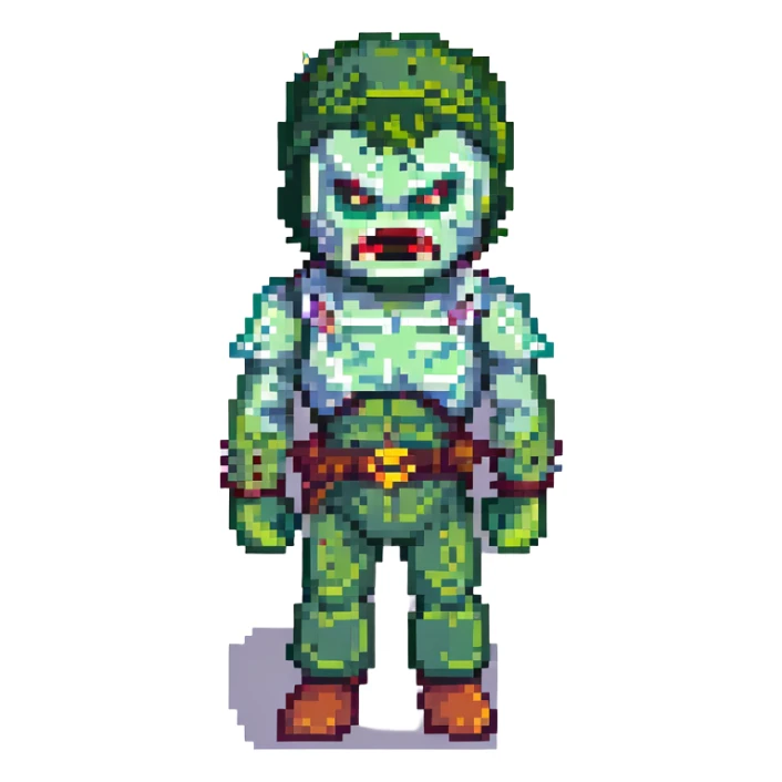 Make Meruem look angry in pixel art style, standing, classic video game look, angry face. sticker