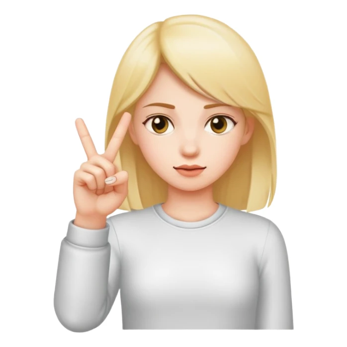 Girl putting up middle finger sticker