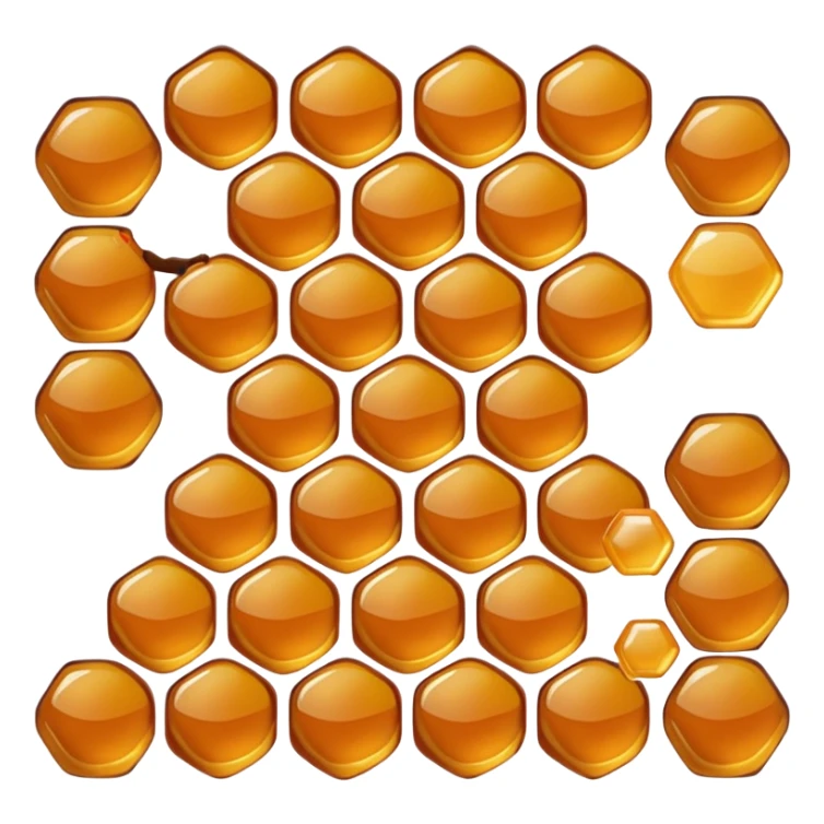 A natural honeycomb panel filled with amber honey. sticker