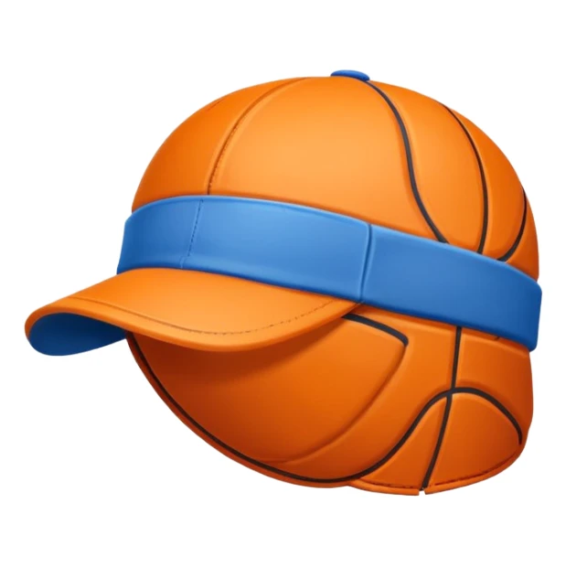basketball cap object icon, sporty cap with basketball logo style (no text), 3D cartoon, mobile game icon style, clean background, no watermark
 sticker