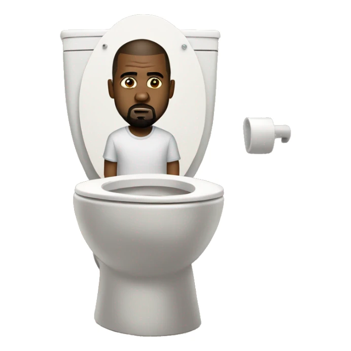 Kanye west in a toilet sticker
