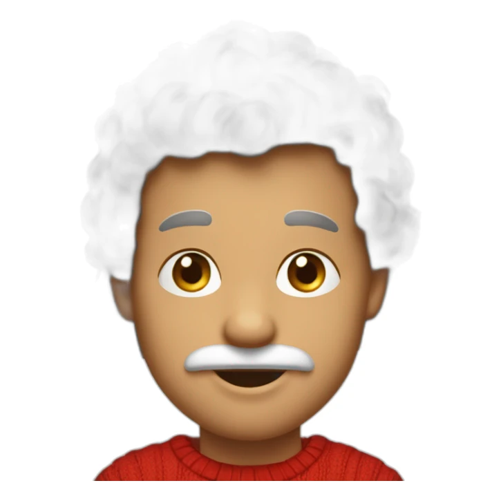 Père Noël avec un petit garçon au cheveux Brun sticker