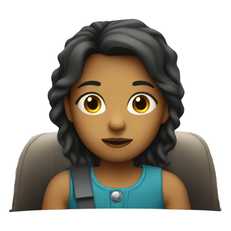 thoughtful girl in a car sticker