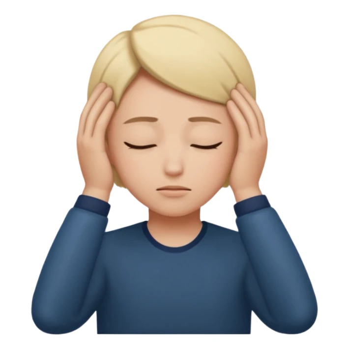 Eyes closed And hend on heard  sticker