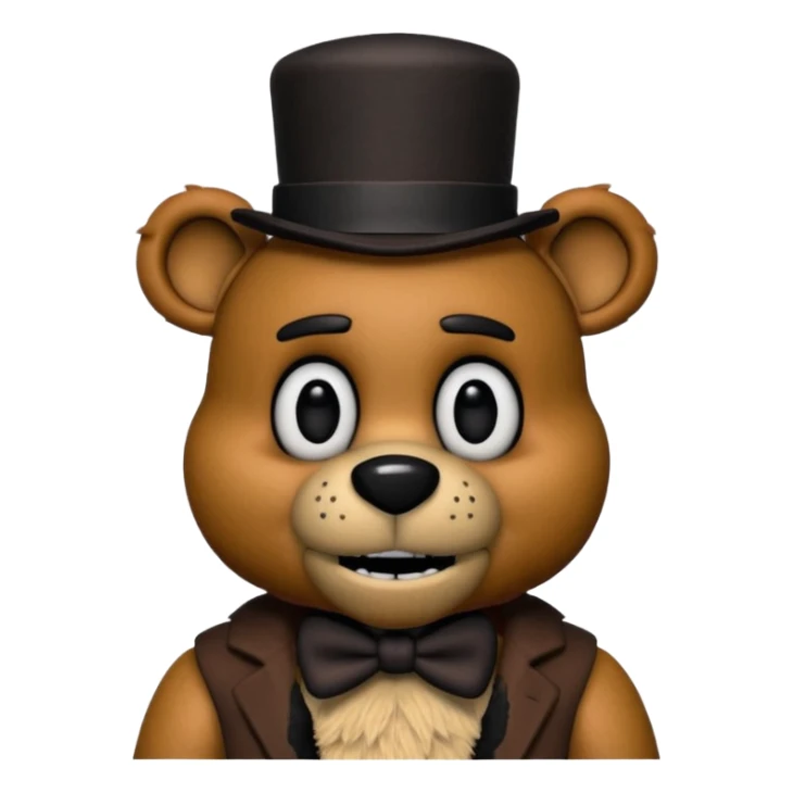 Freddy Fazbear with black and tiny hat from Five Nights At Freddy's Movie sticker