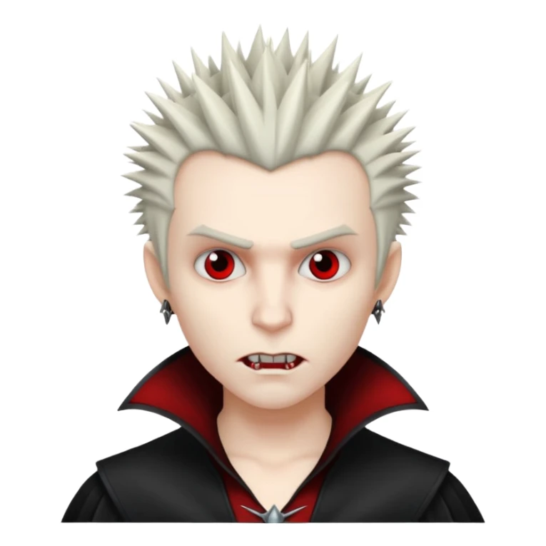 vampire emoji with spiky emo hair sticker