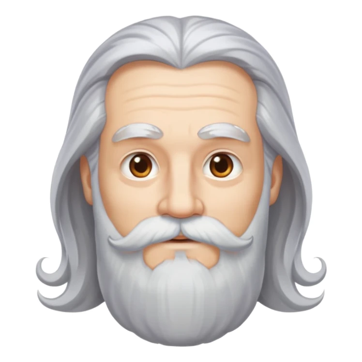 God, man with long grey hair, white beard and mustache, divine appearance sticker