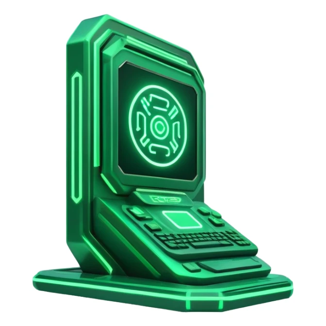 Futuristic Green Cyber Gaming Aesthetic Scenery Deco sticker