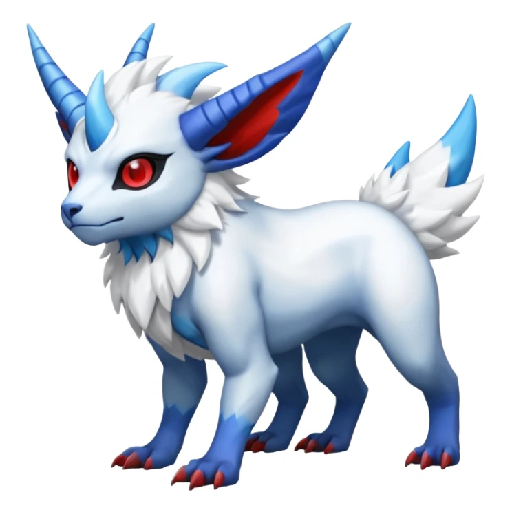 Garurumon-Trico-Amaura-Absol-fusion-creature (full body sticker