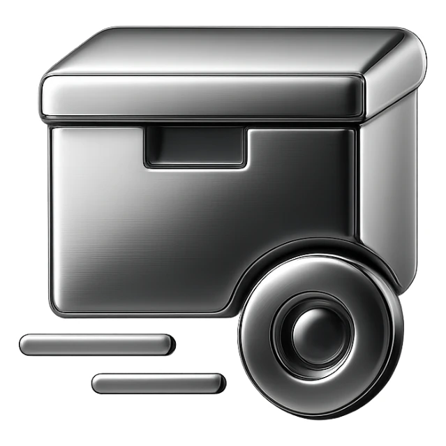 chrome style delivery box, minimal design, mirror finish sticker