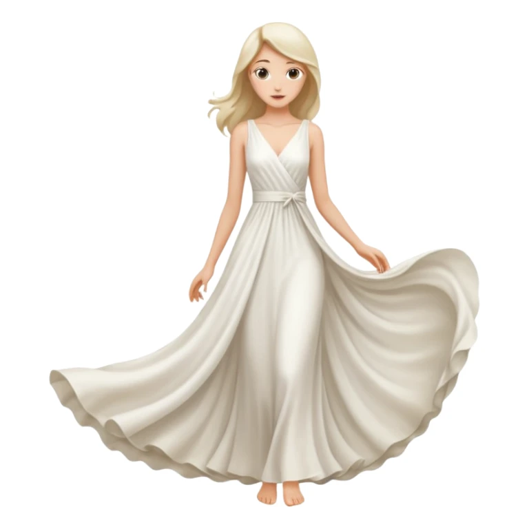 fai il vestito tutto bianco e falla alta e magra sticker