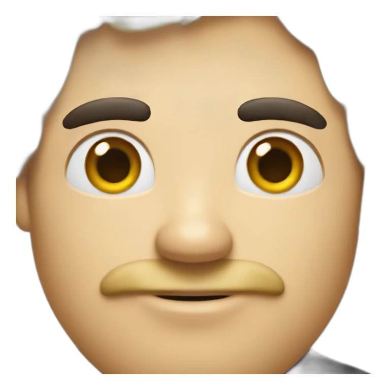  man with black hair and very small moustache (2 strips below the nose) sticker