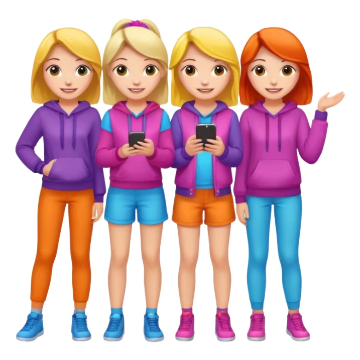group of cute teenage girls sticker