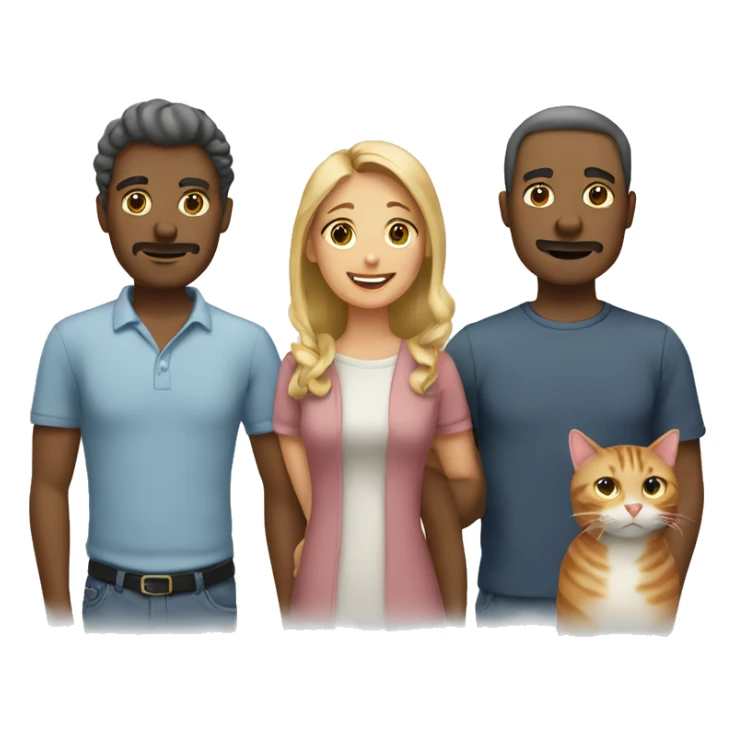 Family man, woman, 2 cats sticker