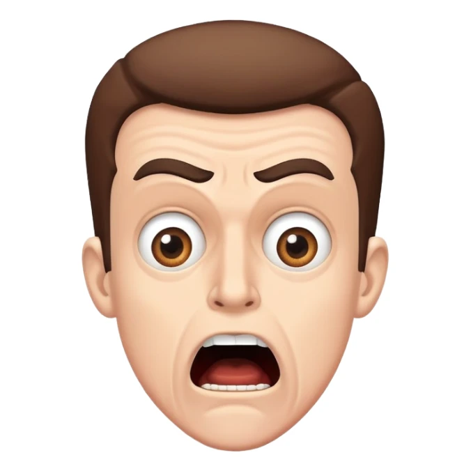 shocked and surprised face representing people's reaction to John Brown's raid on a federal armory sticker