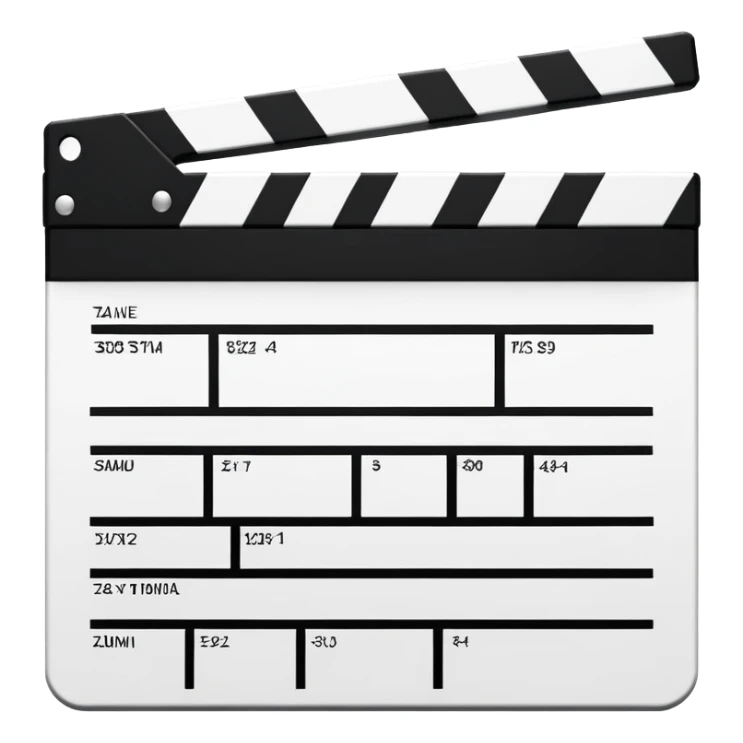 ultra minimal clapperboard, only 5-6 lines total, pure geometric abstraction, absolute minimalism sticker