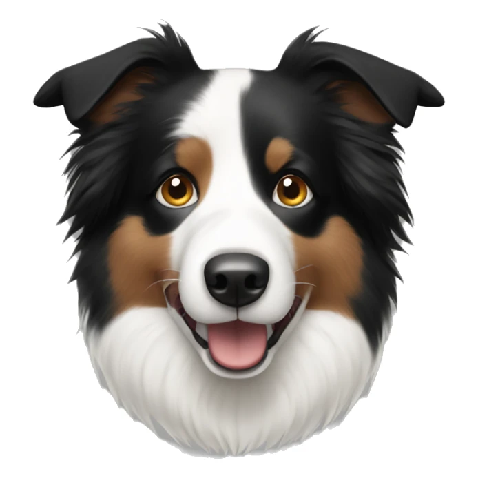 Bordercollie white brown and black face  sticker