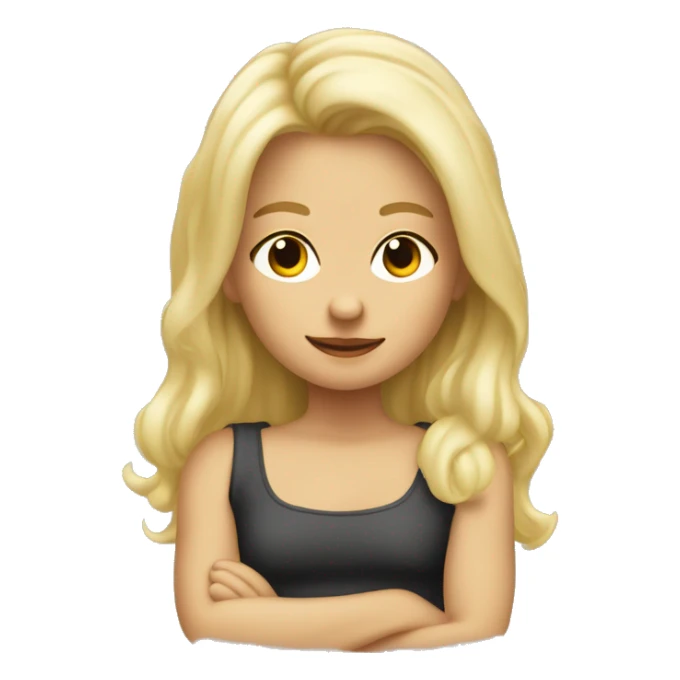 Blonde Frau mit langen Haaren stimmt ein blondes Baby junge  sticker