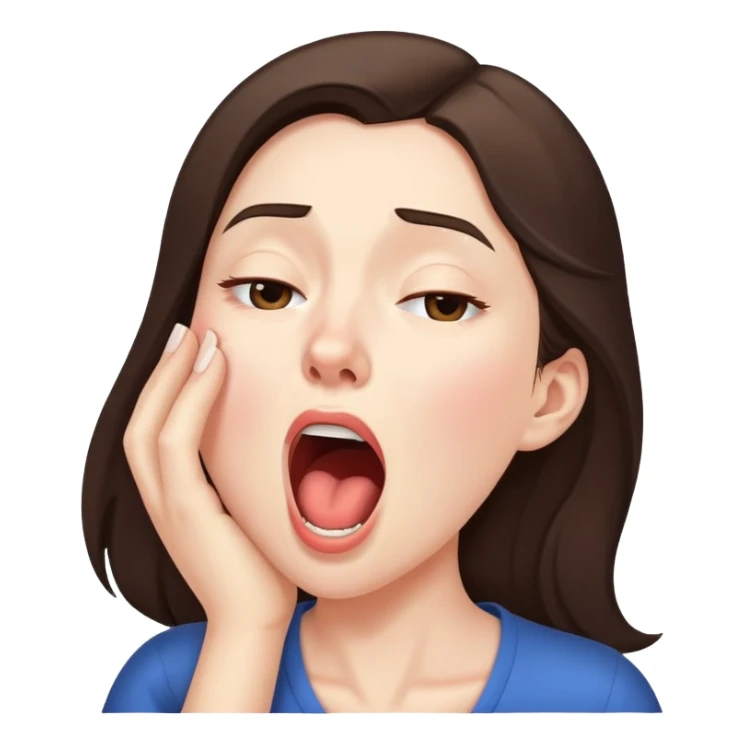 yawning brunette woman  sticker