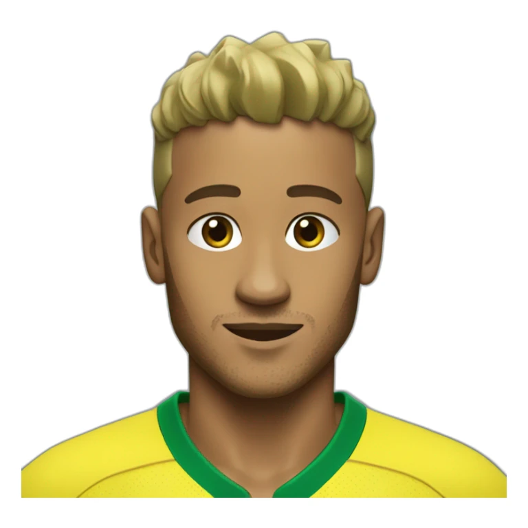 neymar wearing a yellow shirt with green collar sticker