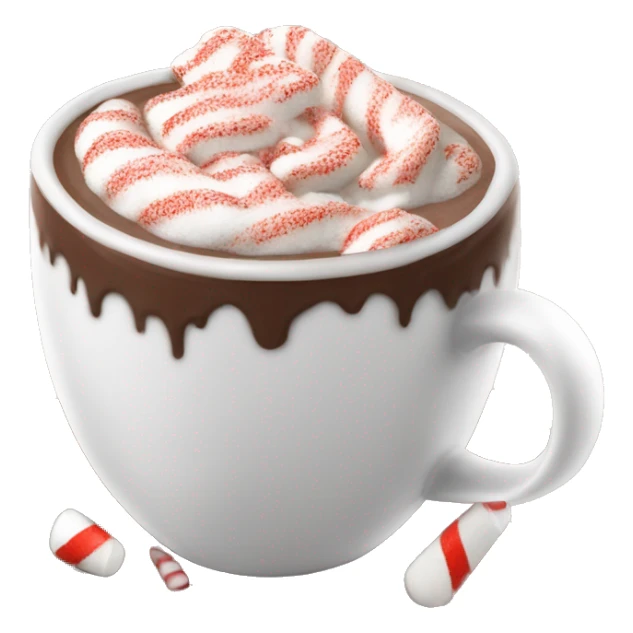 Peppermint hot chocolate with crushed peppermint on the rim sticker
