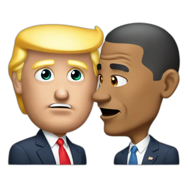 Trump et Obama qui s'embrasse sticker