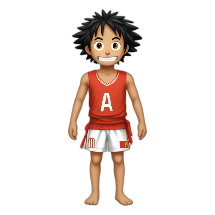 Luffy avec un maillot du Maroc sticker
