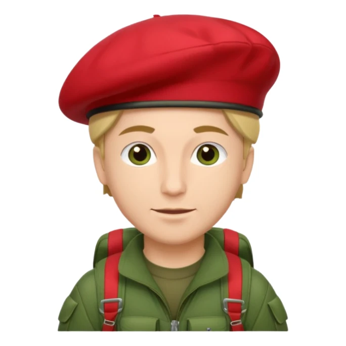 parachutiste militaire avec un béret rouge sur la tête  sticker