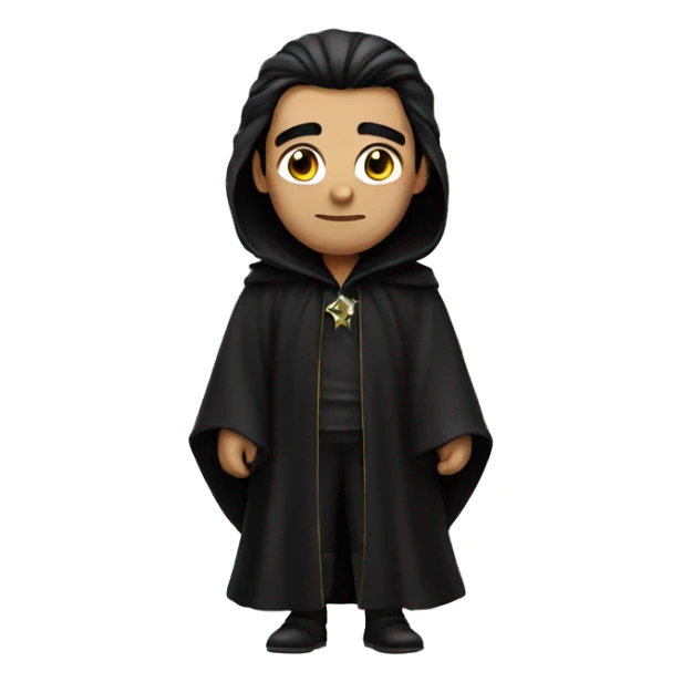 wizard with black cloak and black hair sticker
