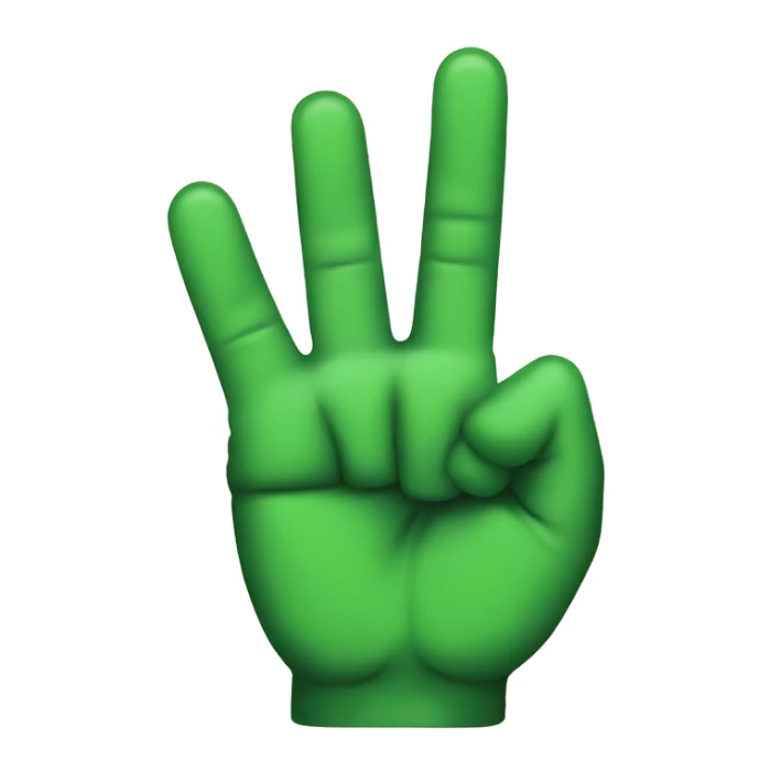 a green Rock n roll hand sign sticker
