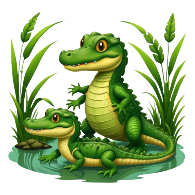 Baby gators and momma gator sticker