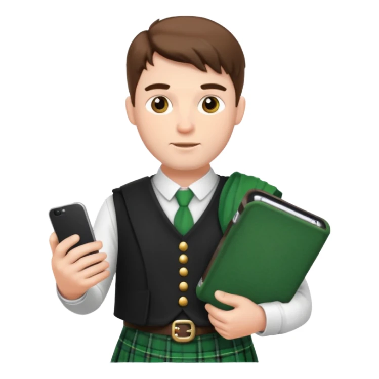 ireland man with skirt and smartphone sticker