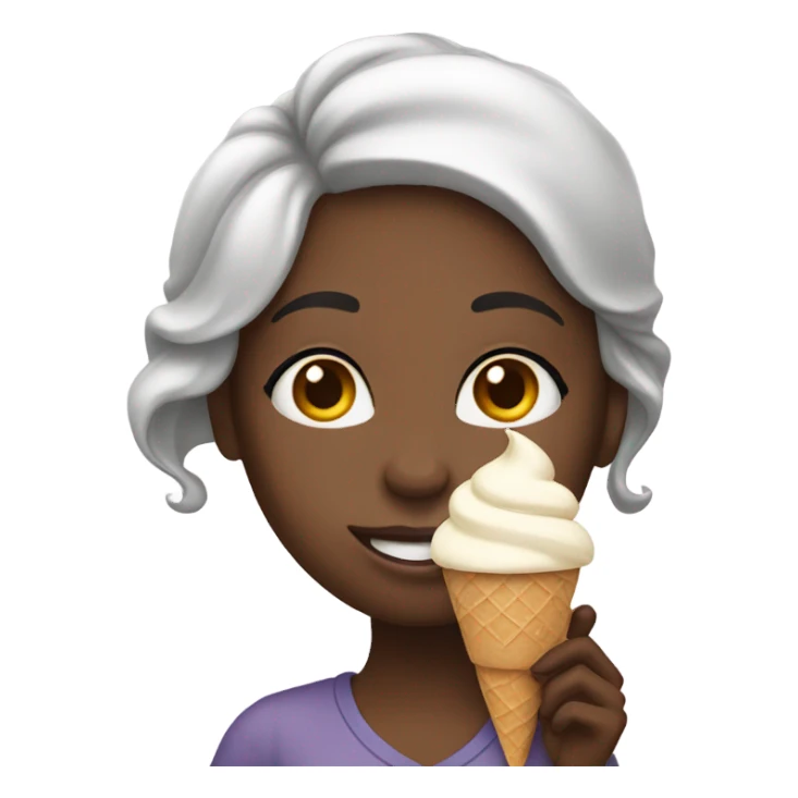 Black girl with ice cream in her hand sticker