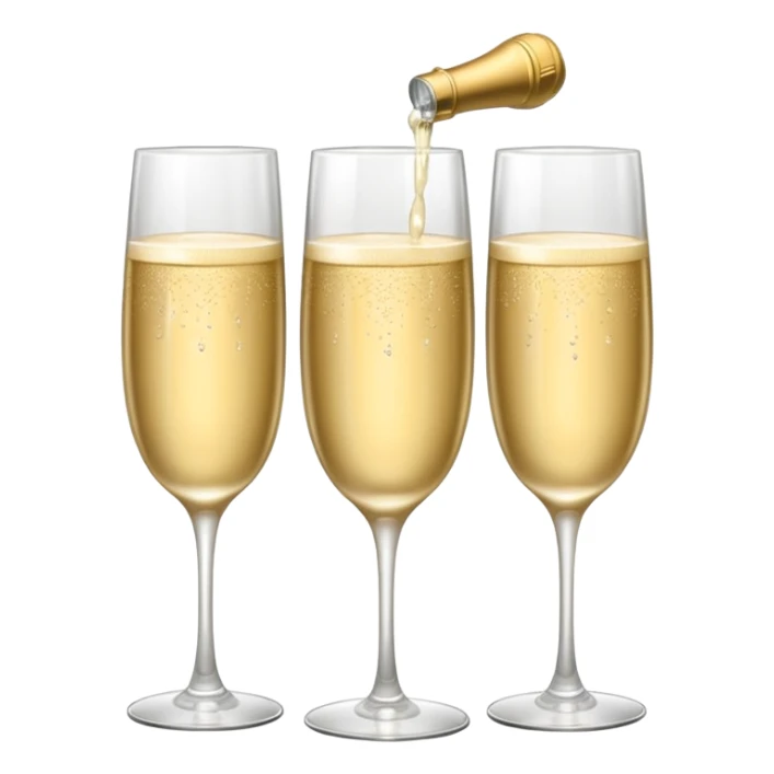 three tier tower of champagne coup glasses sticker