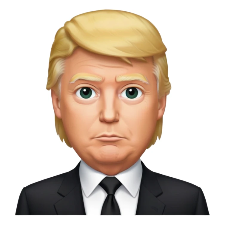 Donald Trump with black suit and tie sticker